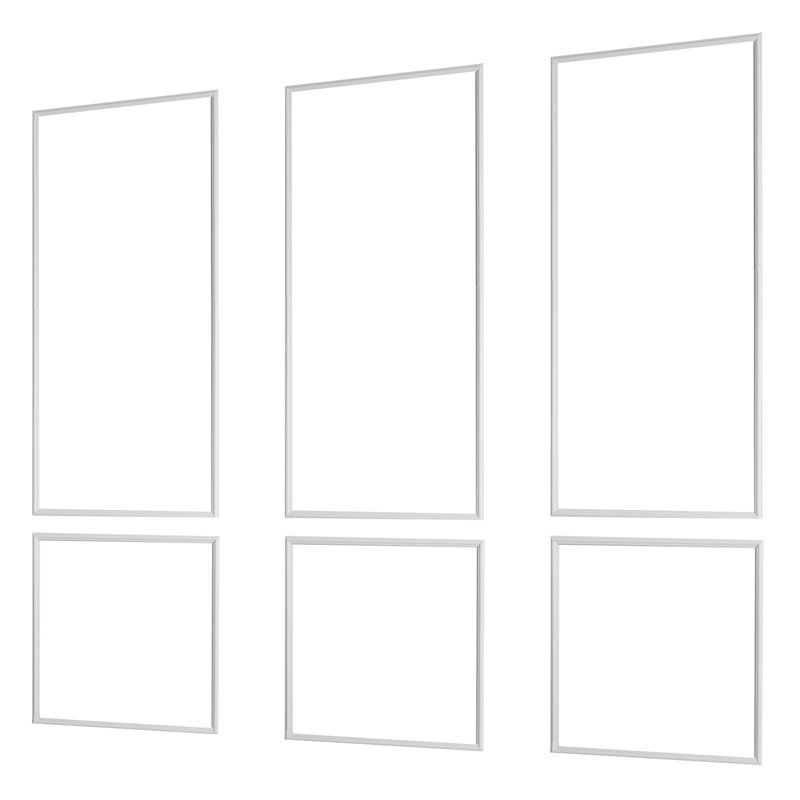 Wall Molding 3 Pack, Wainscoting Panels Kit, Lightweight Paintable Polystyrene, Easy to Install, Waterproof Accent Wall Trim for Interior Décor Living Room, Bedroom, White (24x54 + 24x24 in)