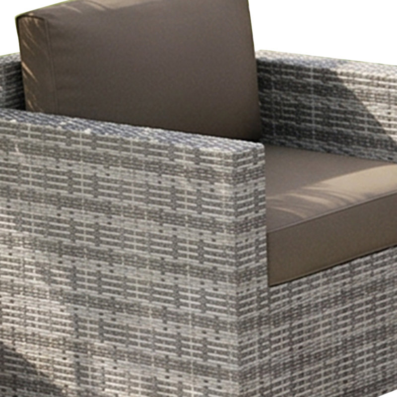 Ensemble de conversation modulaire en rotin 7 pièces avec coussins, 6327Cl-C11, Chameau