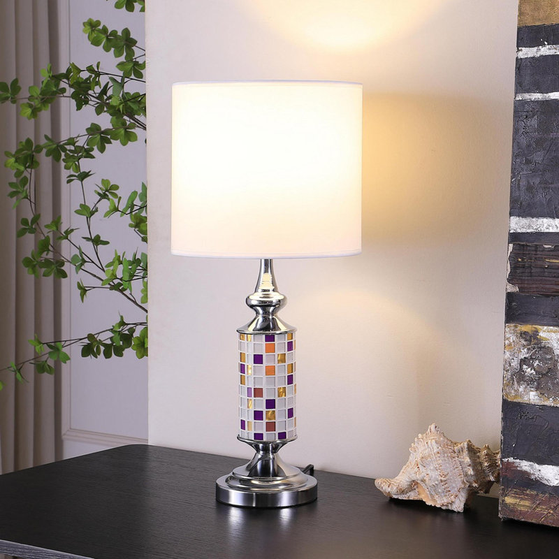 Lampe de table bohémienne en verre mosaïque