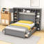 Lit double en bois 4 tiroirs avec armoires et tablettes-1846564723
