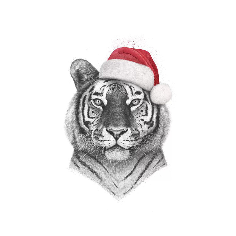 Christmas Tiger by Valeriya Korenkova - Wrapped Canvas Print, 152.5 cm H x 101.5 cm W