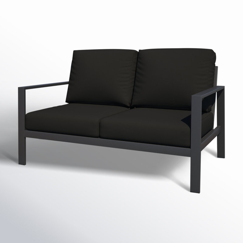 Townsend Sofa Seating Group with Sunbrella® Cushions, Canvas Black Sunbrella® Canvas, Mahogany