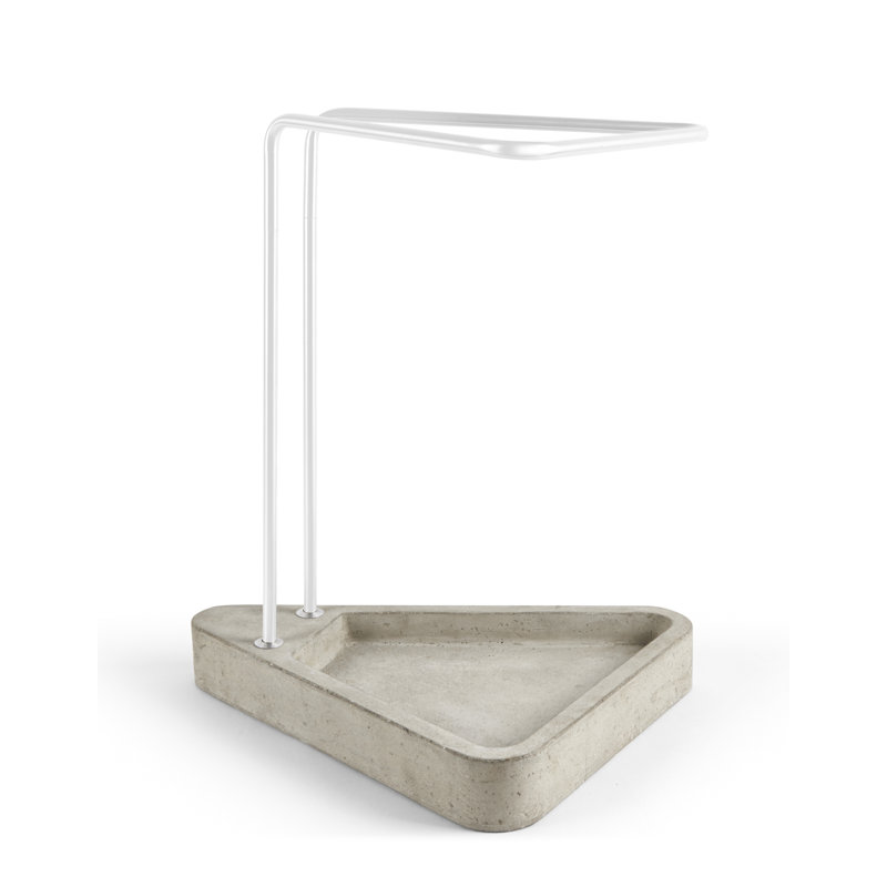 Metal Freestanding Umbrella Stand, Concrete/Traffic white