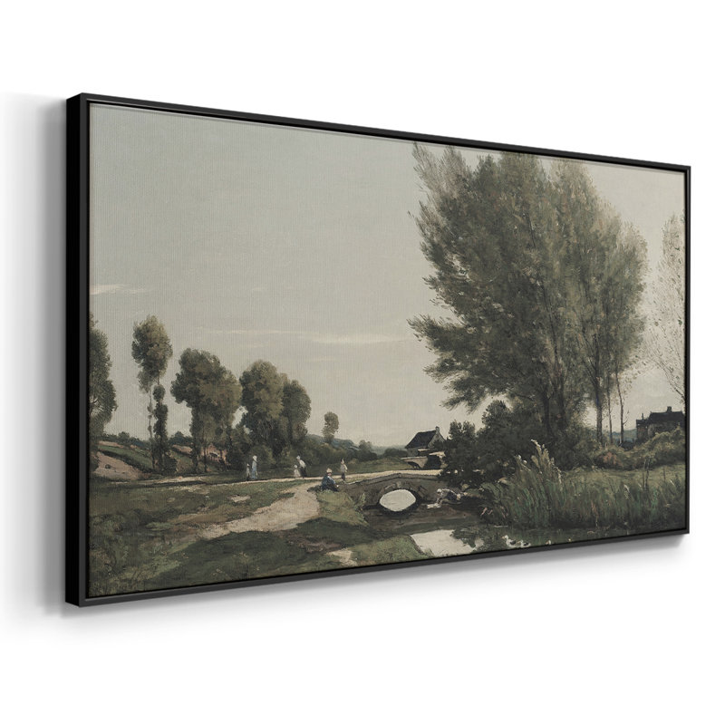 Série paysage - DCIV - Toile tendue avec châssis encadré - Prêt à être accroché, Noir, H 17 po x l 33 po