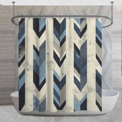 Rideau de douche à motif de flèche - Décoration de salle de bain géométrique scandinave
