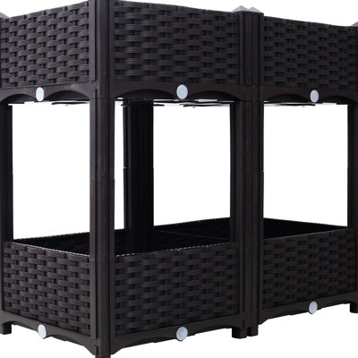 Lit surélevé en polypropylène brun - drainage de 31,5 po x 15,7 po x 27,7 po pour jardin surélevé avec jardin surélevé 31,5 po x 15,7 po x 27,7 po