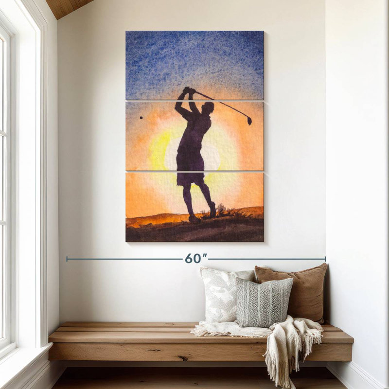 Golfer At Sunset