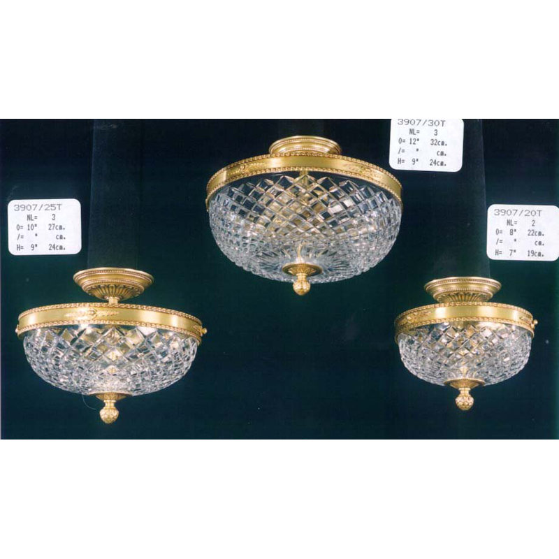 Deveau Semi Flush Mount, French Gold