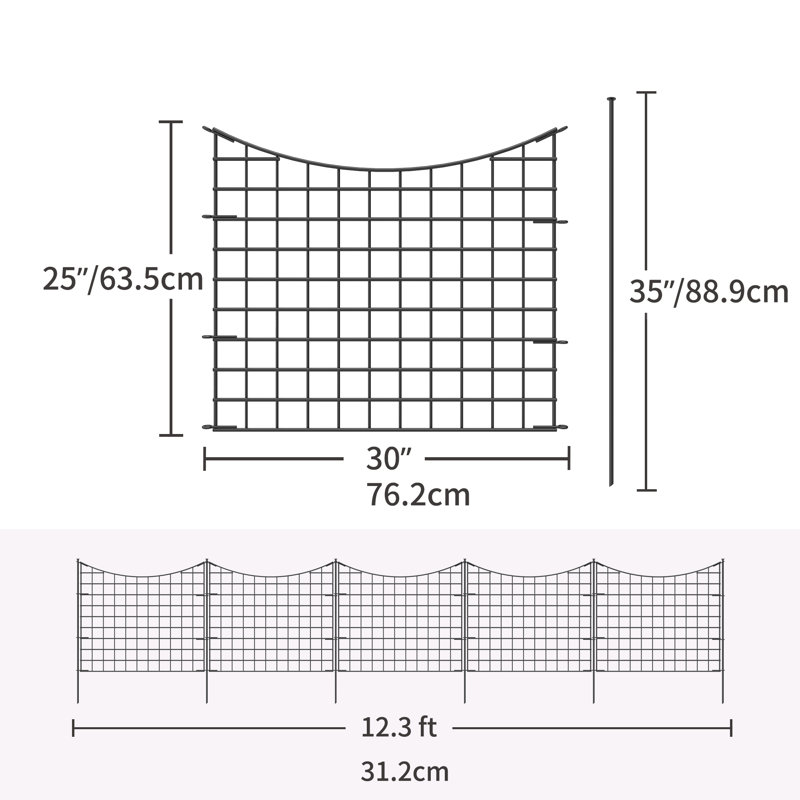 Panneau de clôture en métal 3 pièces H 3 pi x l 3 pi avec porte