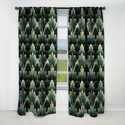 Damas vert, motif décoratif I - rideau damassé - occultant
