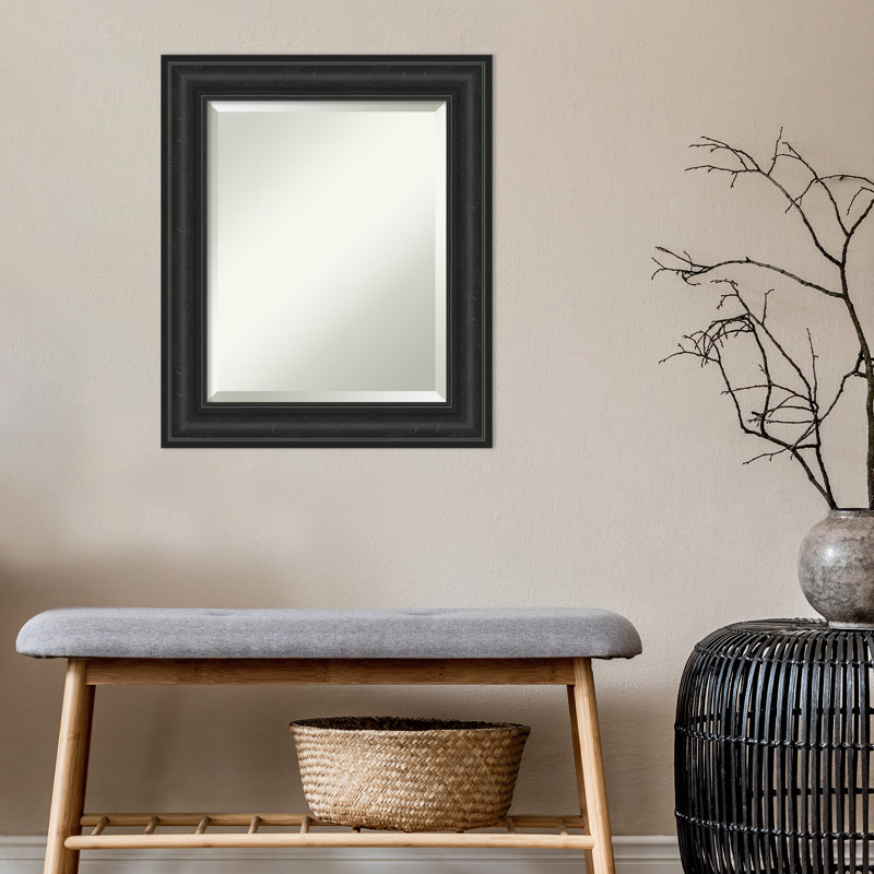 Miroir mural Mcbrayer, 25 po x 21 po, Noir