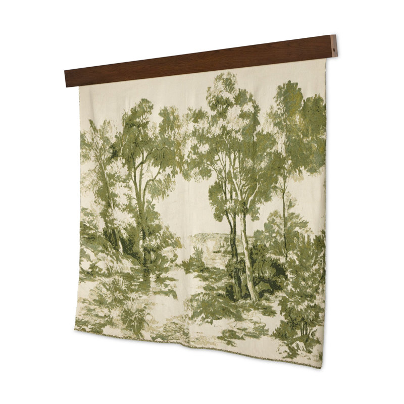 Solid Wood Wall Hanging, Light Oak/Green