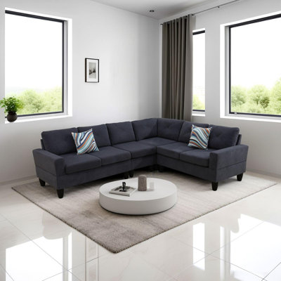 4-Piece Flannel Sectional Sofa