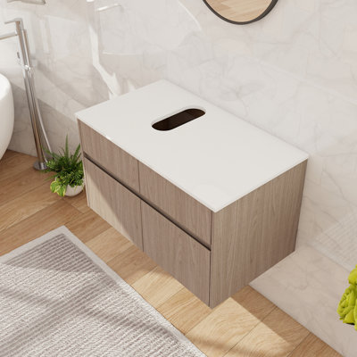 Base de meuble-lavabo mural 32 "avec armoire à double porte et tiroir