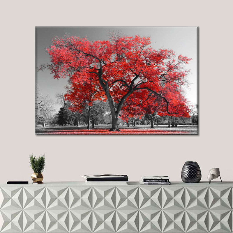 " Red Tree Canvas Print ", 24" H x 36" W x 1.25" D