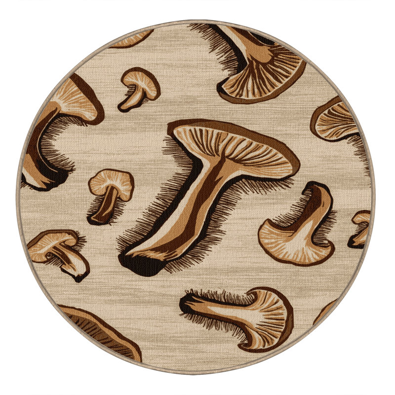  Tapis lavable Maitake, Rond 3 pi