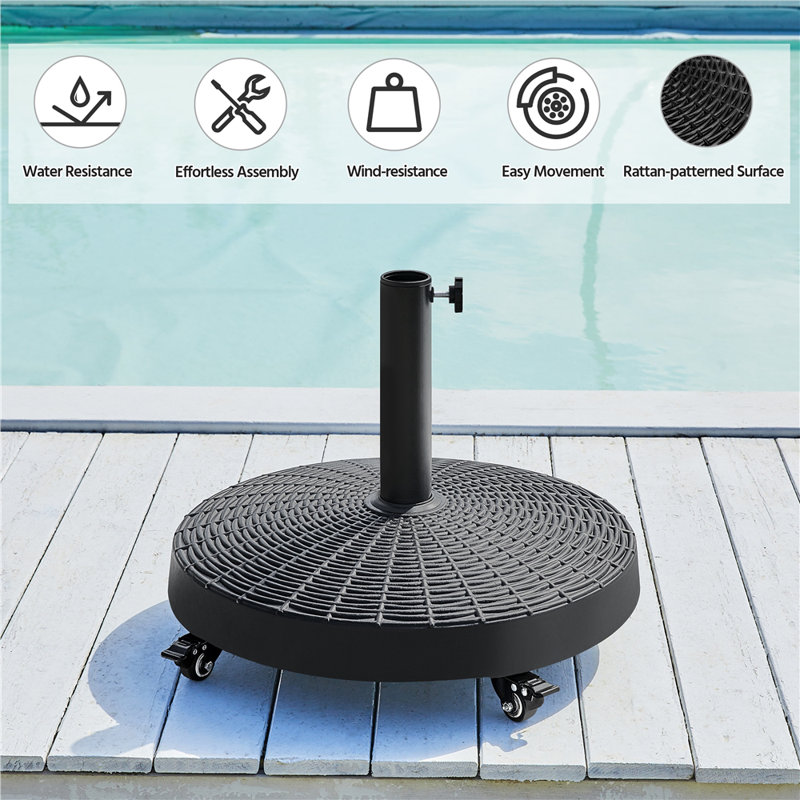 25.3kg Free Standing Umbrella Base with Wheels