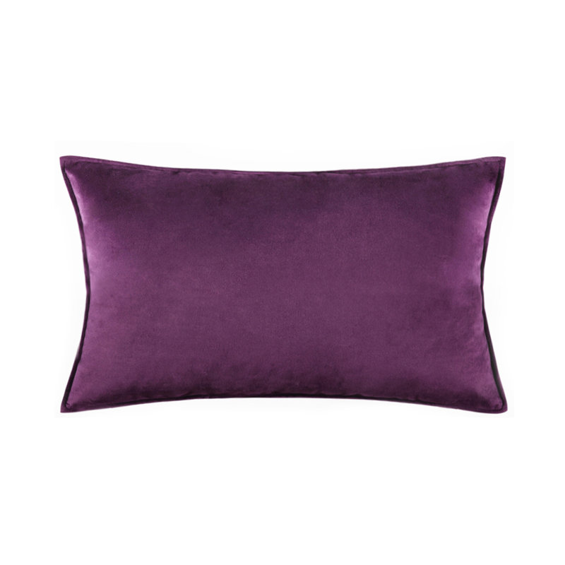  Housse et insert de coussin carré en velours, Mauve, H 14 po x l 20 po x P 4 po, polyester