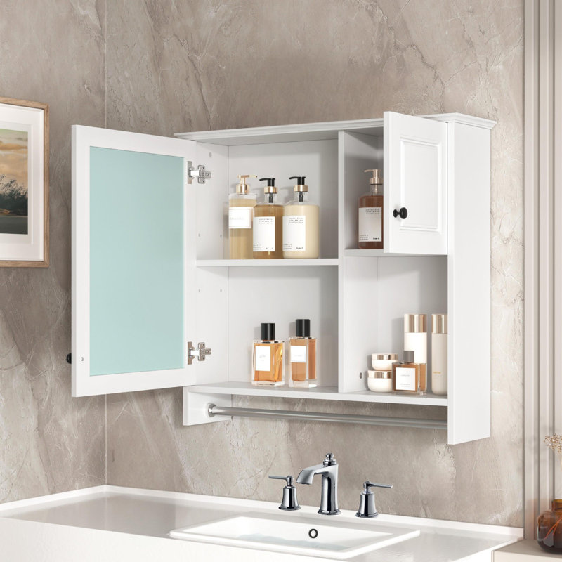 30'' Bathroom Wall Cabinet With Mirror, Wall Mounted Medicine Cabinet With 2 Shelves