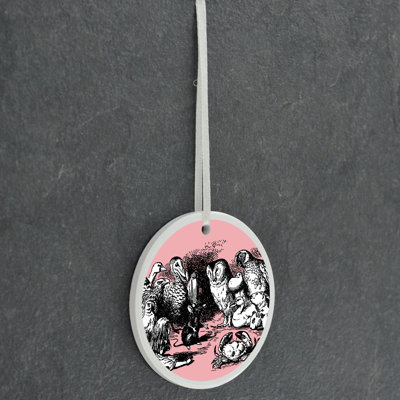 Animals Alice In Wonderland Circle Shaped Ceramic Ornament Bauble