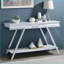 Table de canapé contemporaine blanche pour salon avec plateau ultrabrillant Cadre chromé, peu encombrant