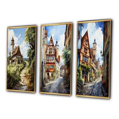 "Allemagne campagne" 3 pièces sur toile