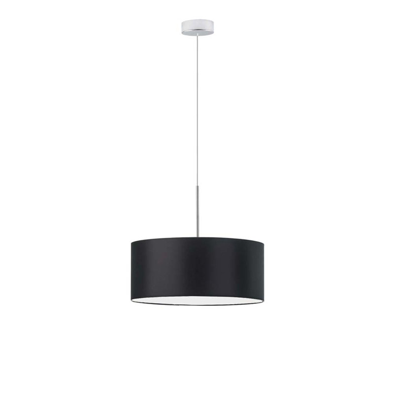 Aubryn 3 - Light Drum Pendant, Black, Chrome, 120cm H x 40cm W x 40cm D