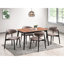 Table de salle à manger Natural & Black - Extension de feuille Bufferfly, matériau synthétique pour une utilisation durable dans le bois
