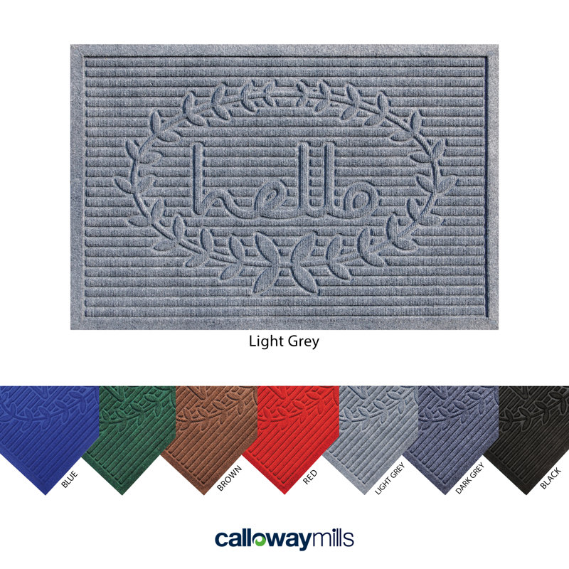 Barreto Non-Slip Doormat, Rectangle 3' x 5', Gray