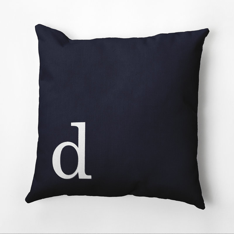  Square Pillow Cover and Insert, D, Navy Blue and White, 26" H x 26" W x 2" D
