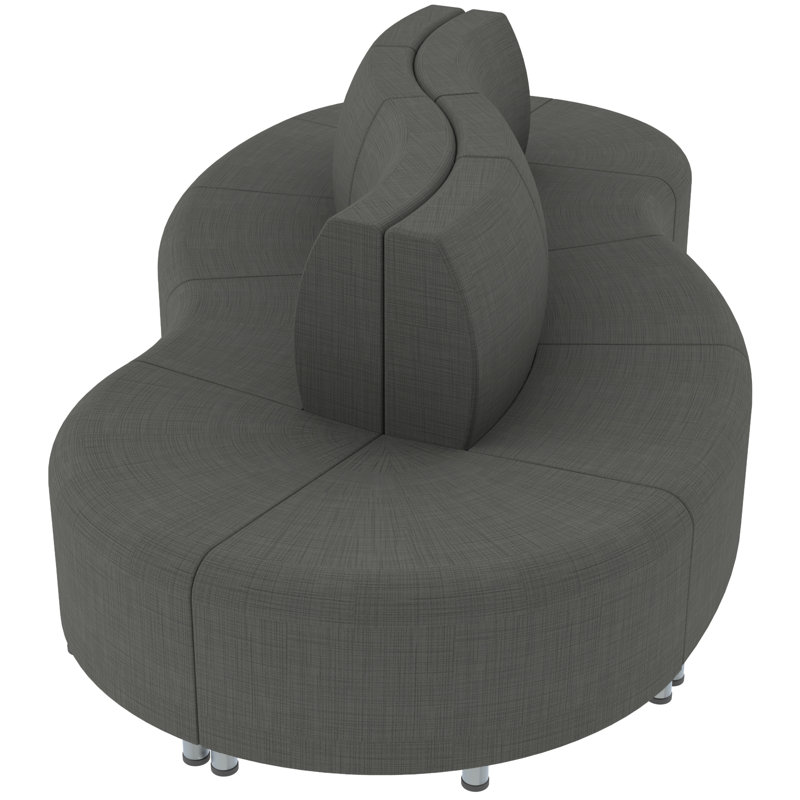 Ensemble de 10 chaises Pro Wave Connect Curved Wave, Gris ardoise