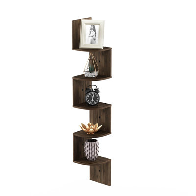 Wall Mount Floating Radial Corner Shelf