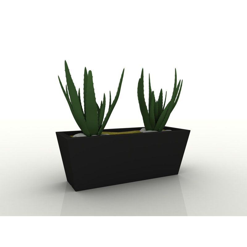 Conic Matt Polyethylene Planter Box, 15.75" H x 39.25" W x 15.75" D, Anthracite, No