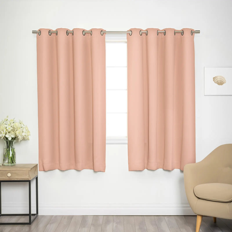 Paire de rideaux isolants avec œillets Adina Sevan, L 52 po x L 63 po, Rosé