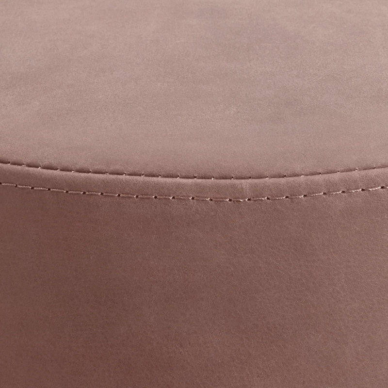 Bumper Upholstered Pouf, Oyster Genuine Leather