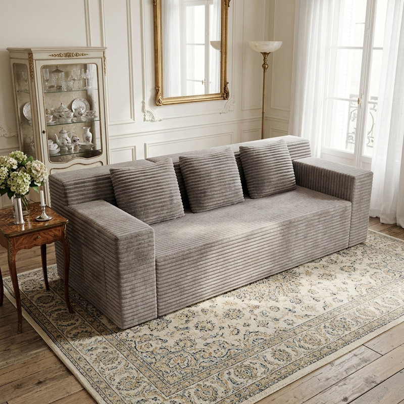 Canapé-lit Cloud 2PCS 71 po, sièges profonds désossés pour le salon, encombrement réduit pour les salons, les appartements, les chambres et les studios, sans assemblage requis, brun clair