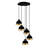 Elegant Black Chandelier with Adjustable Height, 17 x 6.3 Inches Cap, 43 x 43 x 43.7 Inches | Metal Body, 5 x E27 Sockets (Max 40W) | Perfect for Dining Room, Living Room & Entryway Decor, Modern Design-1308704428