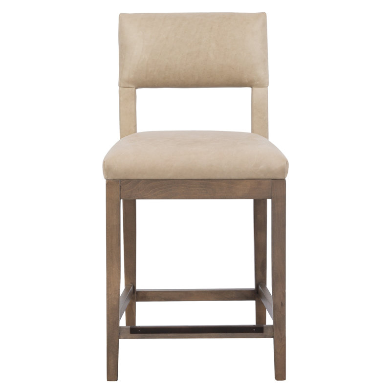 Tabouret de bar en cuir Arie, Espresso, 1111 - brun, À hauteur de comptoir