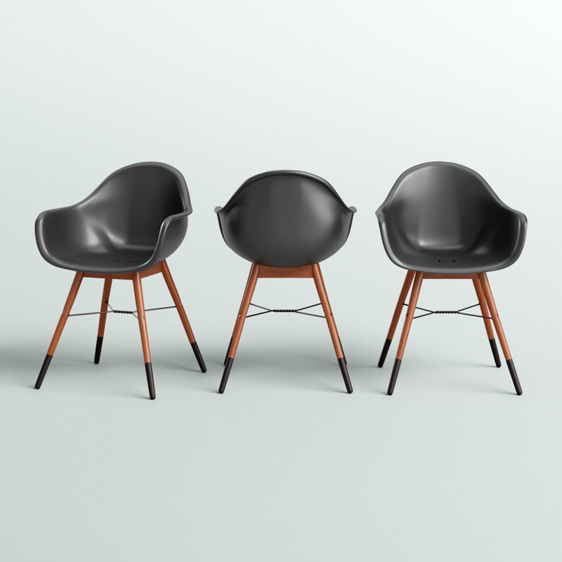 Ensemble de chaises noires avec coussins Karg