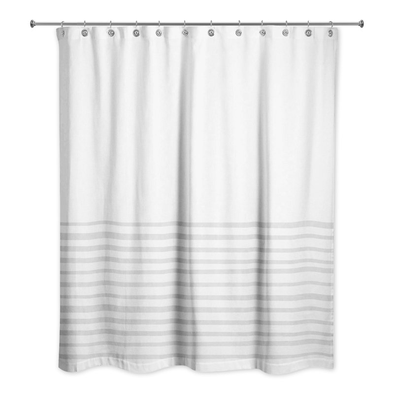 Rideau de douche rayé simple, Gris clair