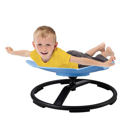 Chaise pivotante sensorielle pour enfants Elephant, chaise pivotante à 360 degrés avec base en métal antidérapante, roulements à billes et capacité de 220 livres, siège en PP une pièce, bleu