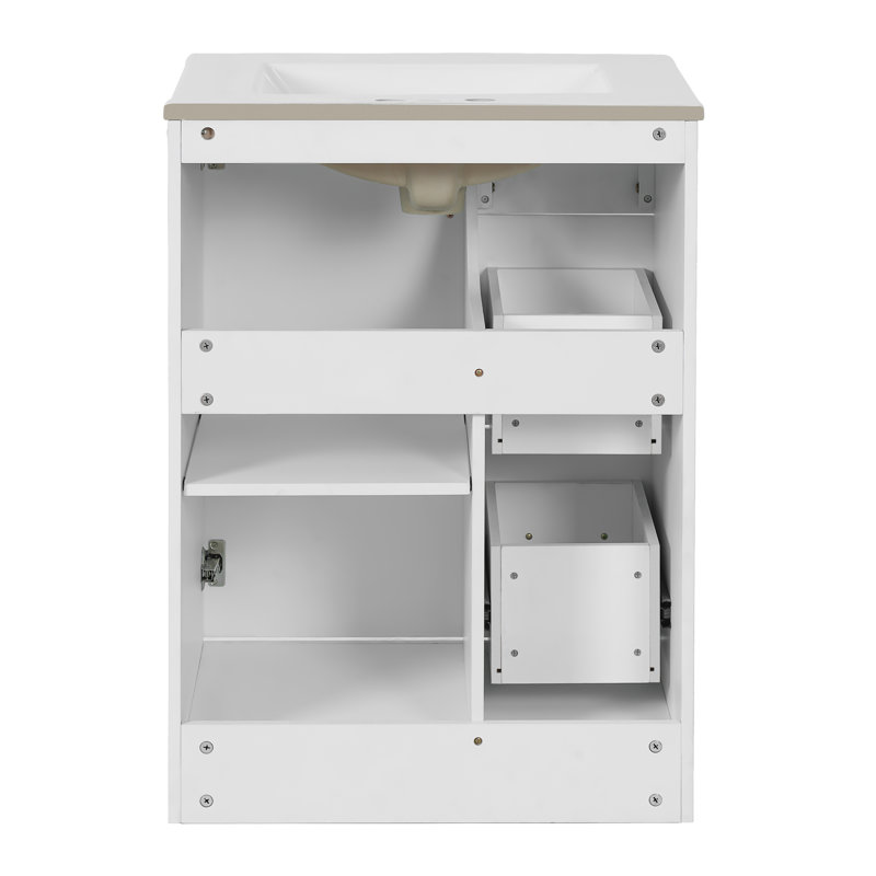 Meuble-lavabo moderne 24 "avec lavabo, Blanc