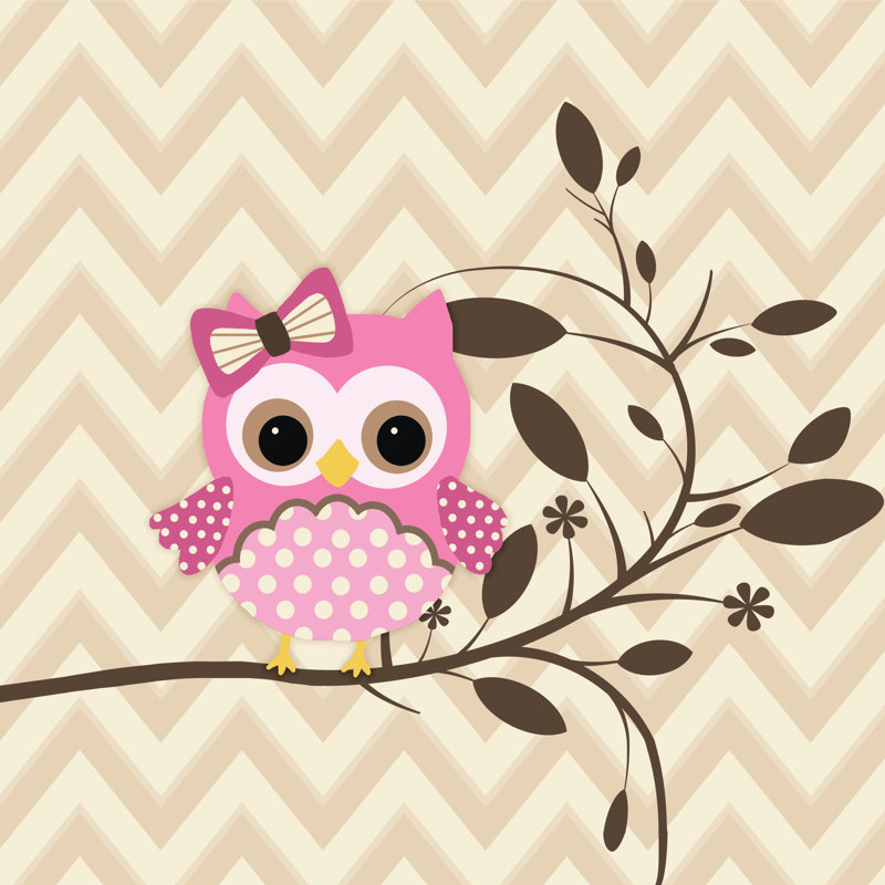 Cute Chev Owl - Wrapped Canvas Print, 51cm H x 51cm W x 3.8cm D