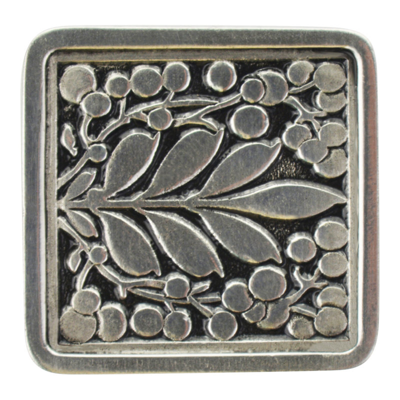 English Garden Square Knob, Brilliant Pewter