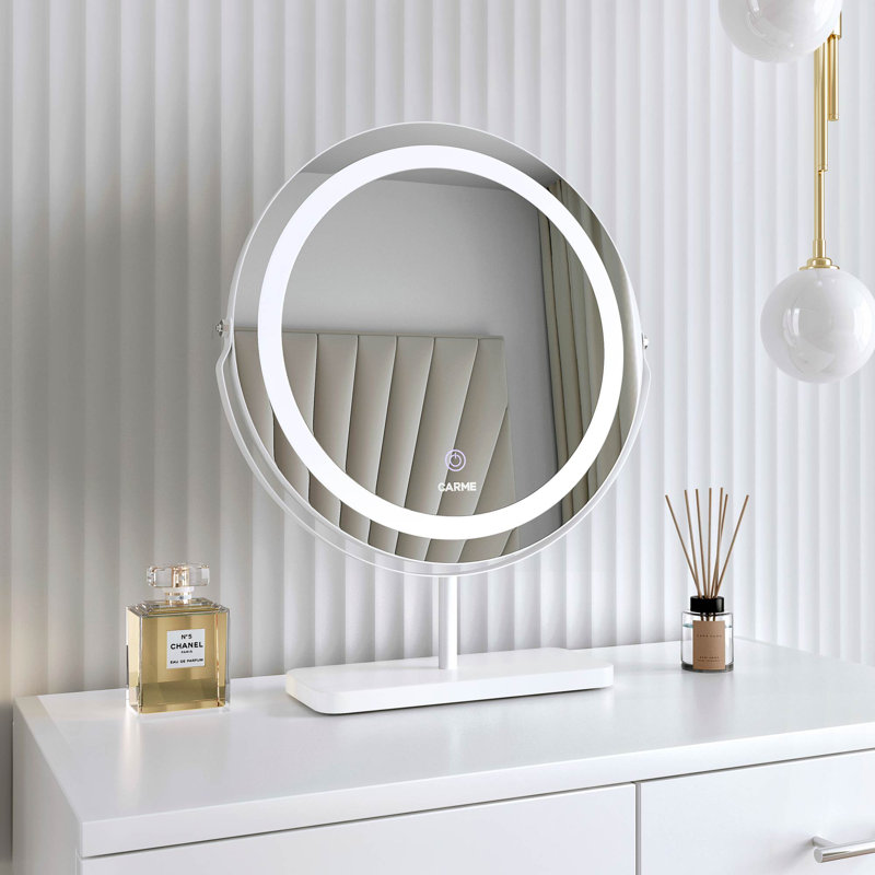 Ava Round Mirror, White