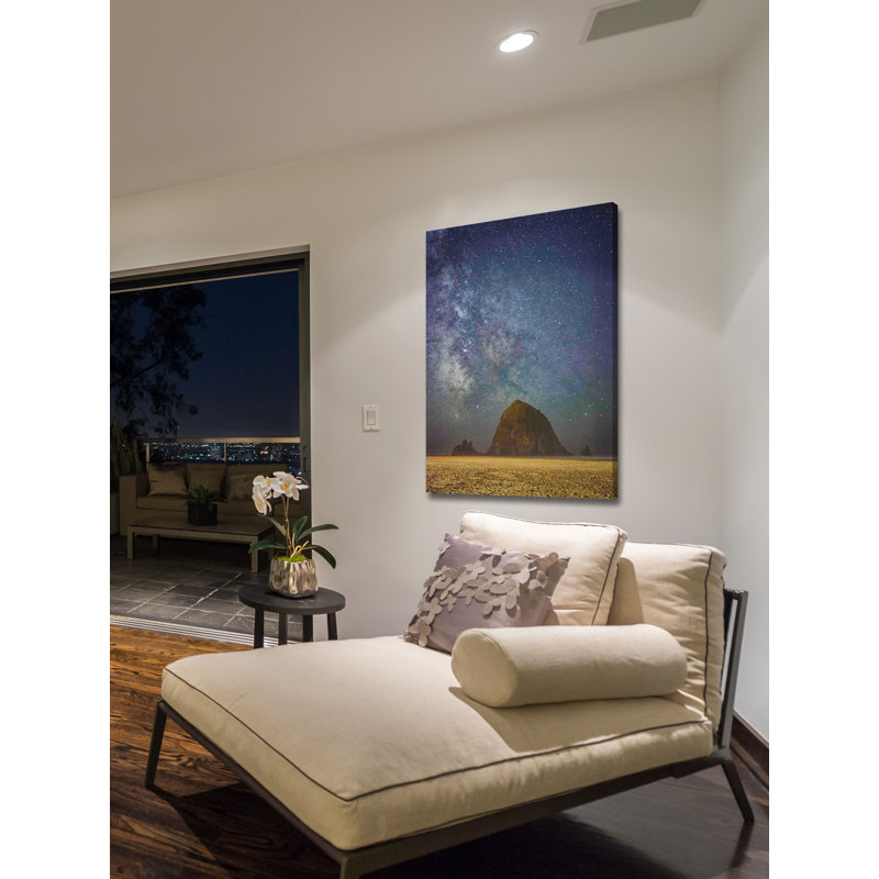 Sparkling Skies Over Haystack Rock by Don Schwartz - Wrapped Canvas Print, 152 cm H x 102 cm W