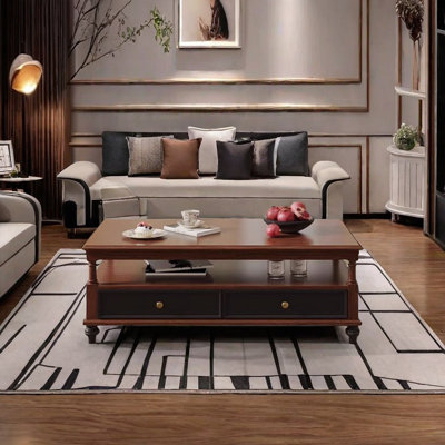 Medieval style solid wood coffee table