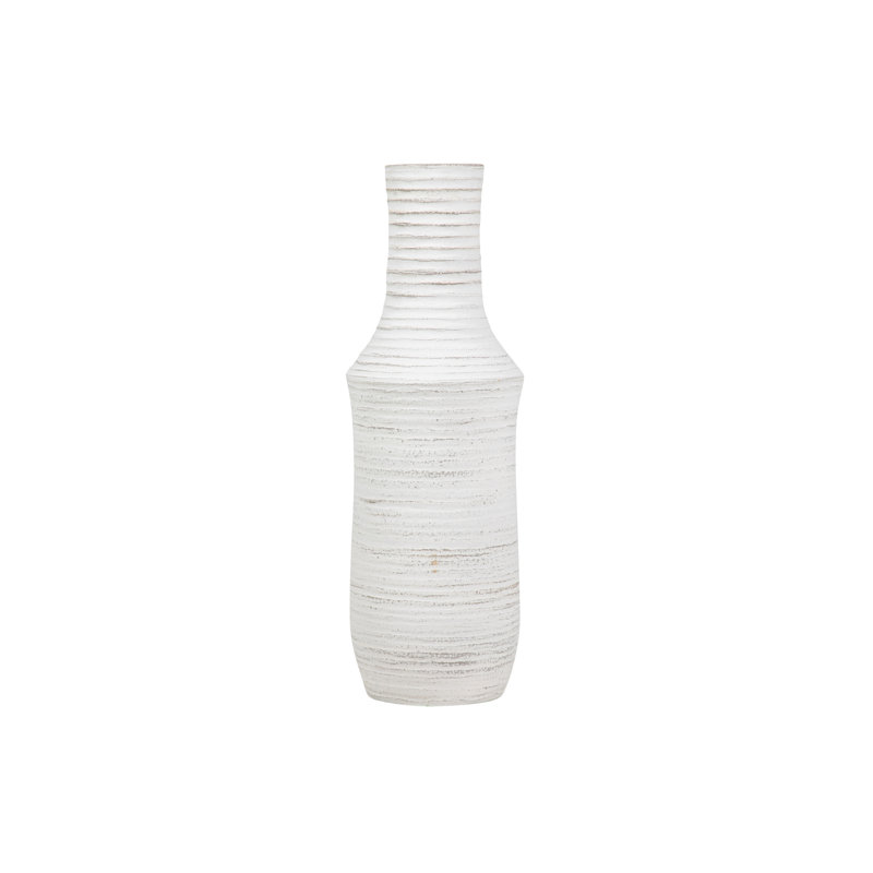 WHITE CERAMIC VASE 21X21 CM, Overall Height- 80cm