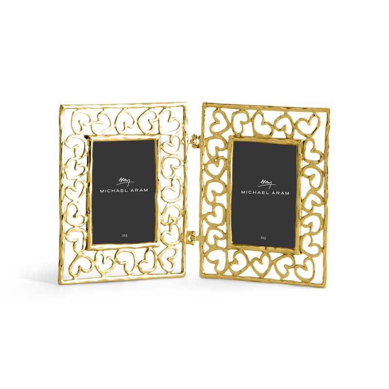 Heart Hinged Frame, 2" x 3", Gold