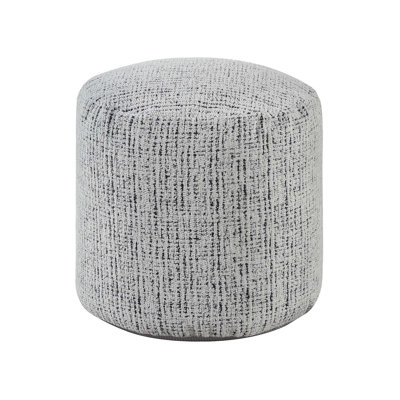 Cylindrical Chenille Upholstered Pouf with Non-Slip Base, Multi-Functional Ottoman for Seating and Footrest.